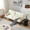 NicBex 65.7 Inch Linen Convertible Sofa Bed Futon with 2 Rolled Accent Pillows for Living Room,Office,Apartment,Small Space,White - 2 of 4