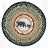 Earth Rugs Round Patch Tread – 27"x27" Jute Mat with Mama & Baby Bear Design, Rustic Nature-Inspired Accent - 2 of 3