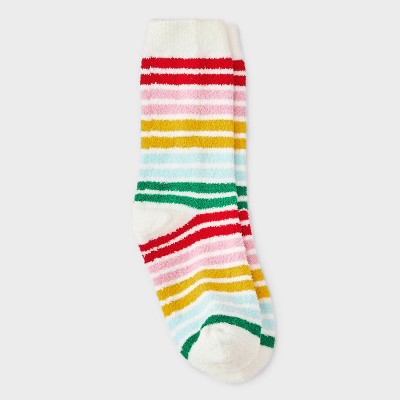 Women's Lollipop Christmas Cozy Crew Socks - White 4-10