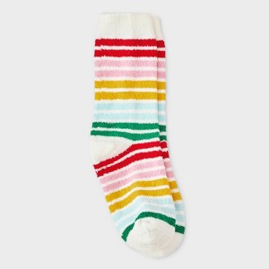 Women's Lollipop Christmas Cozy Crew Socks - White 4-10 - 1 of 2