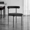 HomeRoots Set of Two Black Upholstered Polyester Open Back Dining Side Chairs - 2 of 4