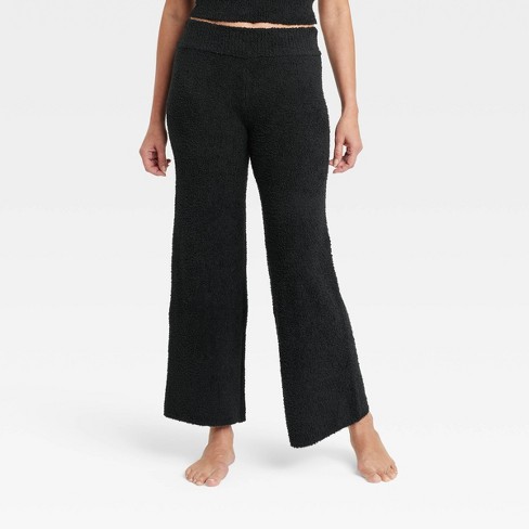 Women's High-Rise Open Bottom Fleece Pants - JoyLab™ Black S