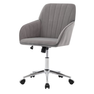 NicBex Adjustable Height Ergonomic Home Office Chair with Silver Base and Wheels for Work Study Vanity,Bedroom