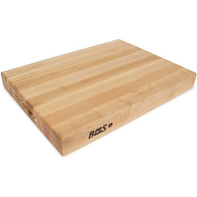 John Boos 20 Inch Wide 2.25 Inch Thick Reversible Flat Carving Cutting Board, 20 x 12 x 2.25 Inches, Maple Wood