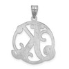 Black Bow Jewelry Rhodium Plated Sterling Silver Fancy Script Initial A-Z Pendant, 20mm - 3 of 4