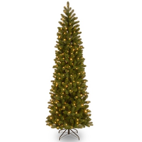 National Tree Company Pre Lit Feel Real Artificial Slim Downswept Christmas Tree Green Douglas Fir White Lights Includes Stand 7 5ft Target