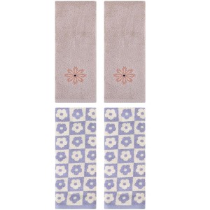REGALWOVEN 4 Pcs Cotton Soft Absorbent Decorative Bathroom Hand Towel - 1 of 4