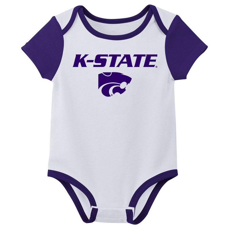 NCAA Kansas State Wildcats Infant Boys&#39; 3pk Bodysuit Set, 3 of 5