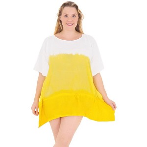 HAPPY BAY Women's Beachwear Swimsuit Coverups for Women Summer Swim Beach Dress Cover Ups for Swimwear Women Holiday Bathing Suit 1X-2X White,Tie Dye - 1 of 4