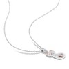EVERLY JEWELRY | Two-Tone Silver Diamond Accent Pendant with Chain Pink Plated, 18 inc - 4 of 4