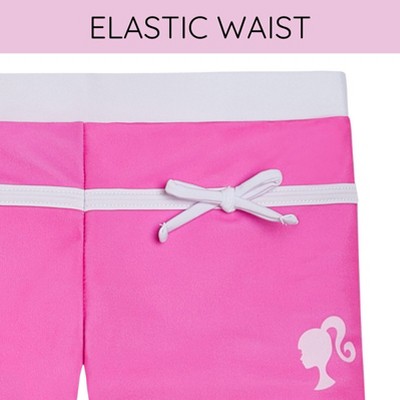 Barbie Little Girls Racerback UPF 50+ Tankini Top and Swim Shorts Outfit Set Pink — фото 6