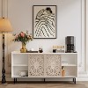 Dexmalle White Mid Century Modern Tv Stand White Curio Buffet Cabinet - 2 of 4