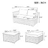 LOVSON Patio Furniture, Outdoor Furniture, Seasonal PE Wicker Furniture, 4 Set Wicker Furniture With Tempered Glass Coffee Table - 3 of 4