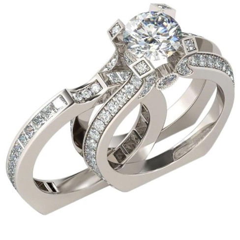 Skylar Wedding Ring Set For Women Engagement Ring Wedding Band Cz