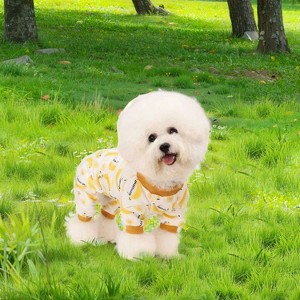 Dog Pajamas Soft Warm VELVET Jumpsuit Cute Animal and Fruit Pet Clothes - 1 of 4