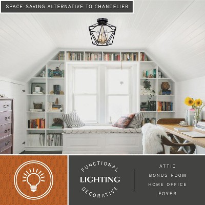 Vaxcel Turin Geometric Cage Ceiling Light - Thumbnail 5