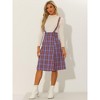 INSPIRE CHIC Women's Christmas Plaid Midi Tartan Pinafore Skirt - 4 of 4
