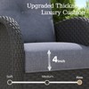 Layinsun 5 Pieces Wicker Patio Furniture Set, Luxury Outdoor Conversation Set with High Back Swivel Rocker Chairs - 3 of 4