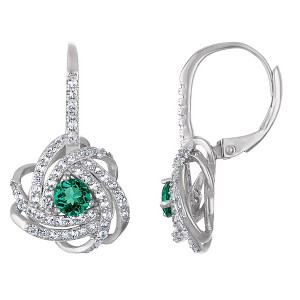 Designs by Gioelli Sterling Silver Gemstone Knot Earrings - 1 of 2