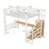 Metal Loft Bed with Desk:Full Size Loft Bed with Storage Staircase and Small Wardrobe, Storage Stairs can be Installed Left and Right - 2 of 4