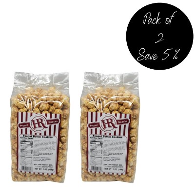 HR Poppin' Snacks 7 oz Peanut Butter Cookies Popcorn - Pack of 2