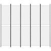vidaXL 5-Panel Room Divider - Modern Privacy Screens, Flexible Room Partitions, Space Divider with Durable, Breathable Fabric, Foldable - White - 3 of 4