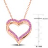 EVERLY JEWELRY | Rose Plated Sterling Silver 1/2ct TGW Created Pink Sapphire Crossover Heart Pendant with Chain, 18 inc - 2 of 4