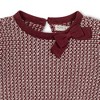 Hope & Henry Girls' Organic Long Sleeve Bow Detail Tweed Sweater Dress, Oxblood Tweed, 10 - 3 of 4