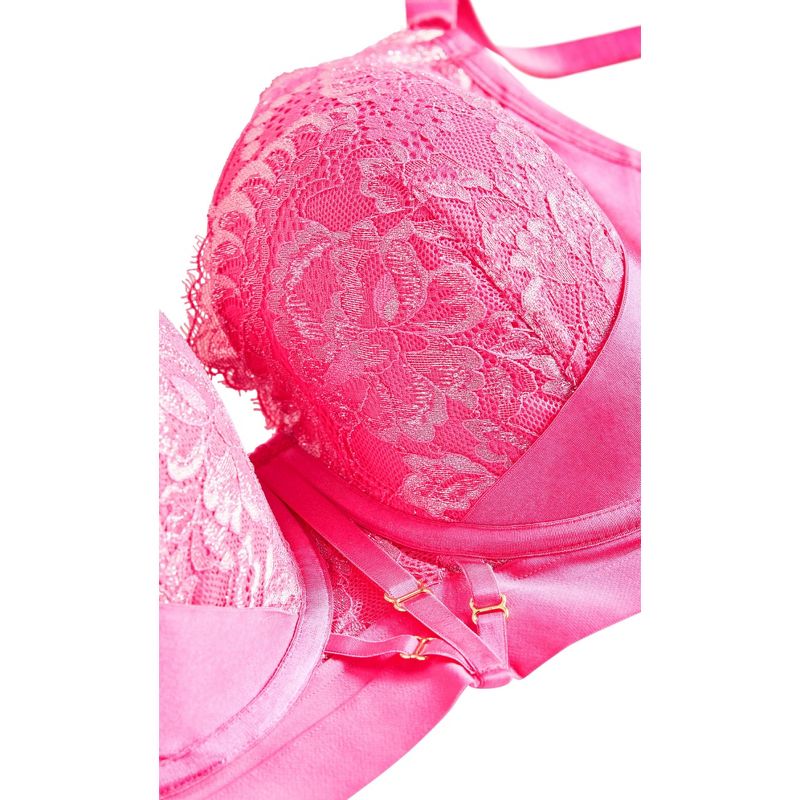 Women's Plus Size Alexis Contour Longline Bra - hot pink | CITY CHIC, 5 of 5