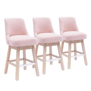 WestinTrends 26" Upholstered Swivel Counter Height Bar Stools (Set of 3) - 1 of 3