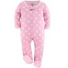 The Peanutshell Footed Baby Sleepers for Girls, Cheetah & Pink Hearts, 3-Pack, Newborn to 12 Month Sizes - 4 of 4