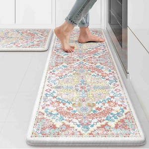 BAGOKIE Boho Anti Fatigue Kitchen Mat Set of 2 - 1 of 4