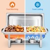Chafing Dish Buffet Set, 8QT Stainless Steel Chafing Dishes with 2 Half Size Food Pans, Food Servers and Warmers for Parties, Weddings, Banquets - 4 of 4
