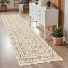 Scalloped Floral Rug Washable Non-Slip Boho Hallway Rug Soft Carpet for Kitchen, Bathroom, Laundry, Entryway - 3 of 4