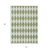 Green And Ivory Geometric Washable Indoor Outdoor Area Rug - 3 of 4