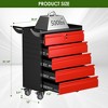 SUXXAN Metal Rolling Tool Storage Cabinet with 5 Drawers, 4 Hooks, Lockable Wheels & Push Handle (Black & Red, Assembly Required) - 2 of 4