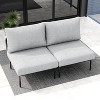 LayinSun 2 Pieces Rope Woven Patio Furniture Set, Modern Modular Sectional Corner Chairs and Upgrade Thickness Cushion - 2 of 4
