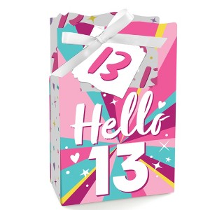 Big Dot of Happiness Girl 13th Birthday - Official Teenager Birthday Party Favor Boxes - Set of 12 - 1 of 4