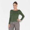 Women's Slim Fit Long Sleeve Round Neck T-Shirt - Wild Fable™ - 2 of 4