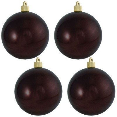 Christmas by Krebs 4ct Chocolate Brown Shatterproof Christmas Ball Ornaments 4" (100mm)