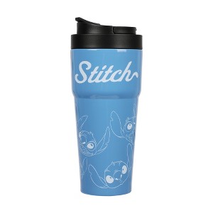 Lilo & Stitch Stitch Faces Blue 27 Oz Stainless Steel Coffee Tumbler - 1 of 4