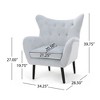 Modern Velvet Curved Wingback Chair, Upholstered Accent Chair, Button-Tufted Arm Chair with Oak Frame and Black Legs -Christopher Knight Home - 3 of 4