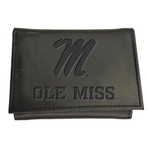 Evergreen NCAA Ole Miss Rebels Black Leather Trifold Wallet Officially Licensed with Gift Box - 1 of 1