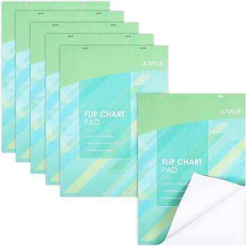 Juvale 6 Pack Easel Paper Pad, 25 Sheets Each, 2 Hole Punched for Hanging, 100 GSM Flip Chart Paper, 31.9" x 22.85"