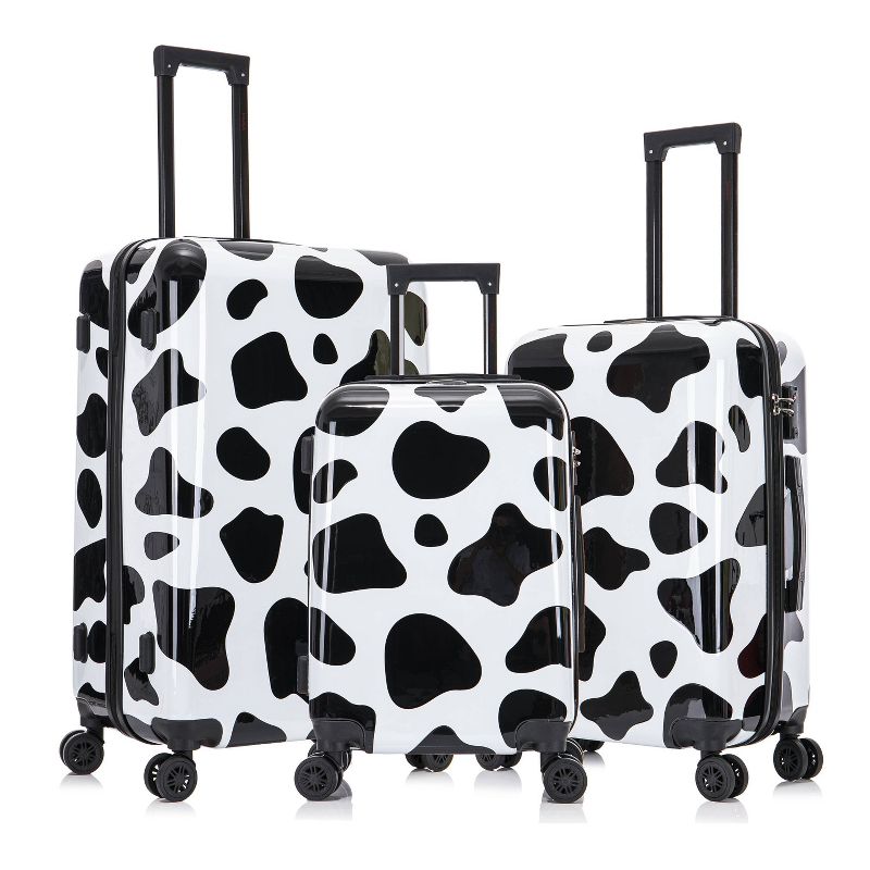 InUSA PRINTS Lightweight Hardside Checked Spinner 3pc Luggage Set - Cow, 1 of 14