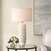 Uttermost Anneli White Swirl Table Lamp – Sculpted Ceramic Base with Crystal Accent and Linen Shade, 31” High - 2 of 4