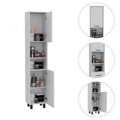 Sheffield Tall White Engineered Wood Pantry Cabinet