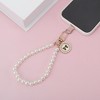 Unique Bargains Bow Faux Pearl Phone Charm Beige 1 Pc - 2 of 4