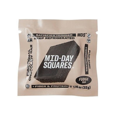 Mid-Day Squares Fudge Yah Organic Plant Based Functional Chocolate Bar - 1.16oz