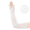 INSPIRE CHIC Women's Lace Floral Pearl Bowknot Polka Point Arm Fingerness Length Sleeves for Elegant Bridge Wedding Gloves 1 Pair - 3 of 4